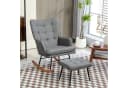 HOMCOM Schaukelsessel mit Hocker Schwarz+Dunkelgrau Leinenoptik Bild 2