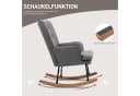 HOMCOM Schaukelsessel mit Hocker Schwarz+Dunkelgrau Leinenoptik Bild 4
