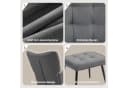 HOMCOM Schaukelsessel mit Hocker Schwarz+Dunkelgrau Leinenoptik Bild 5