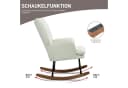 HOMCOM Schaukelsessel mit Hocker Cremeweiß Buchenholz Bild 4