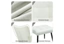 HOMCOM Schaukelsessel mit Hocker Cremeweiß Buchenholz Bild 5