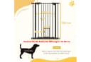 PawHut Hundegitter Türschutzgitter Schwarz Ohne Bohren Auto-Close Bild 3