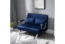 HOMCOM Schlafsofa 3 in 1 mit Schlaffunktion Blau Bild 2
