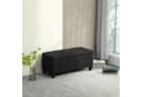 HOMCOM Sitzbank Schwarz mit Stauraum und Gummiholzbeinen Bild 2