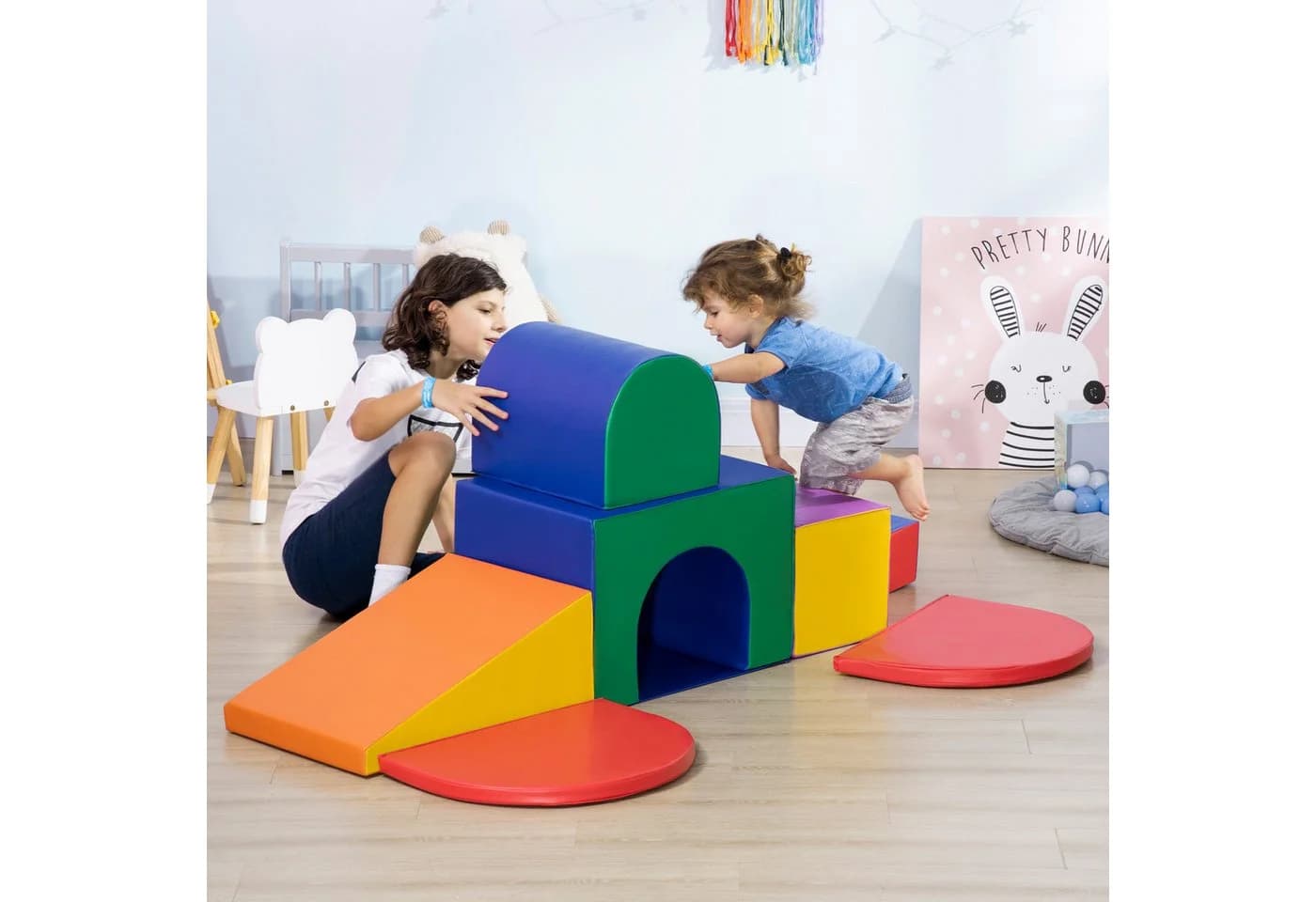 HOMCOM 7er-Set Schaumstoff Bausteine Bunt für Kinder - Bild 2