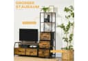 HOMCOM Kommode Sideboard 3 Schubladen Rustikalbraun Industrial Design Bild 4