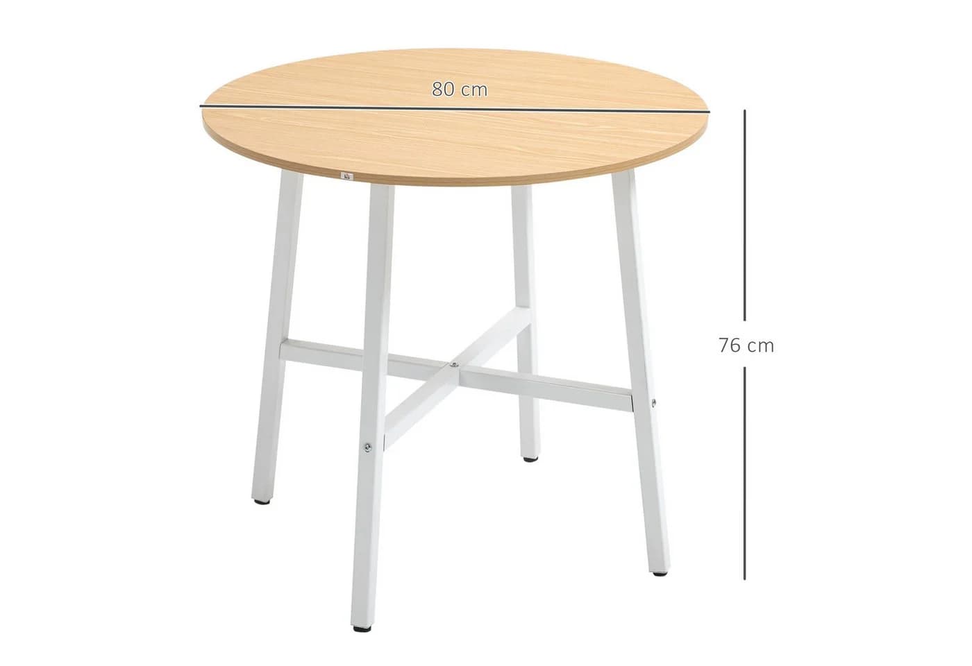 HOMCOM Esstisch für 4 Personen Stahl Naturholz - Bild 3