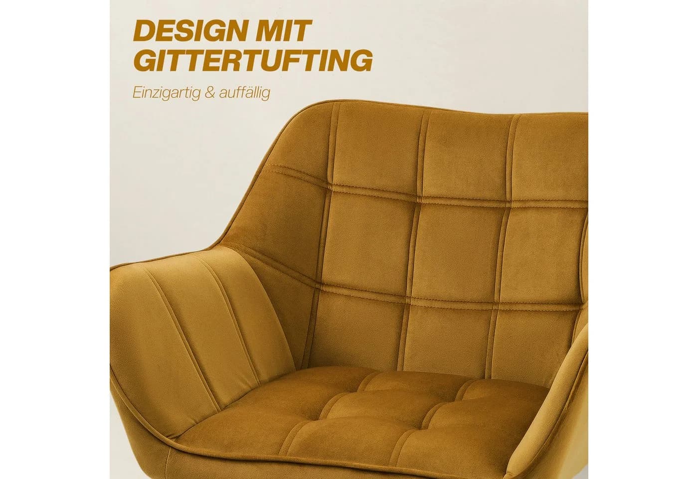 HOMCOM Relaxsessel Skandinavisch Gelb Samt Polstersessel - Bild 5