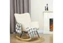 HOMCOM Schaukelstuhl Sessel Beige Samtoptik Armlehne Holzkufen Bild 2