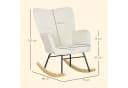 HOMCOM Schaukelstuhl Sessel Beige Samtoptik Armlehne Holzkufen Bild 3