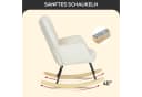 HOMCOM Schaukelstuhl Sessel Beige Samtoptik Armlehne Holzkufen Bild 4