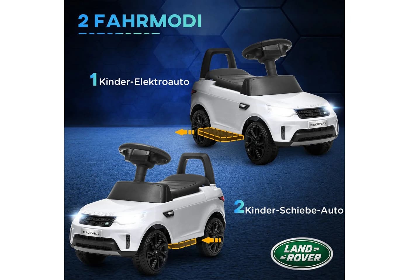 AIYAPLAY Elektro-Kinderauto Land Rover 2 in 1 6V Weiß - Bild 4
