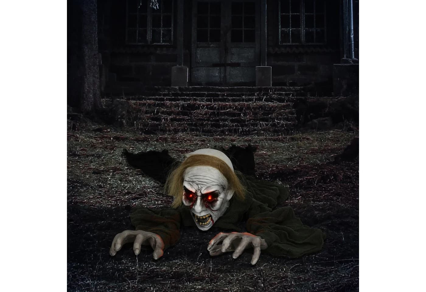 HOMCOM Halloween Dekofigur Zombie mit leuchtenden Augen und Sound - Bild 2