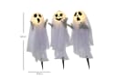 HOMCOM 3er-Set Halloween-Geister Dekofiguren mit LED-Beleuchtung Weiß Bild 3