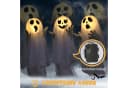 HOMCOM 3er-Set Halloween-Geister Dekofiguren mit LED-Beleuchtung Weiß Bild 5
