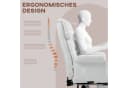 HOMCOM Ergonomischer Bürostuhl Weiß mit Liegefunktion und Lendenkissen Bild 4