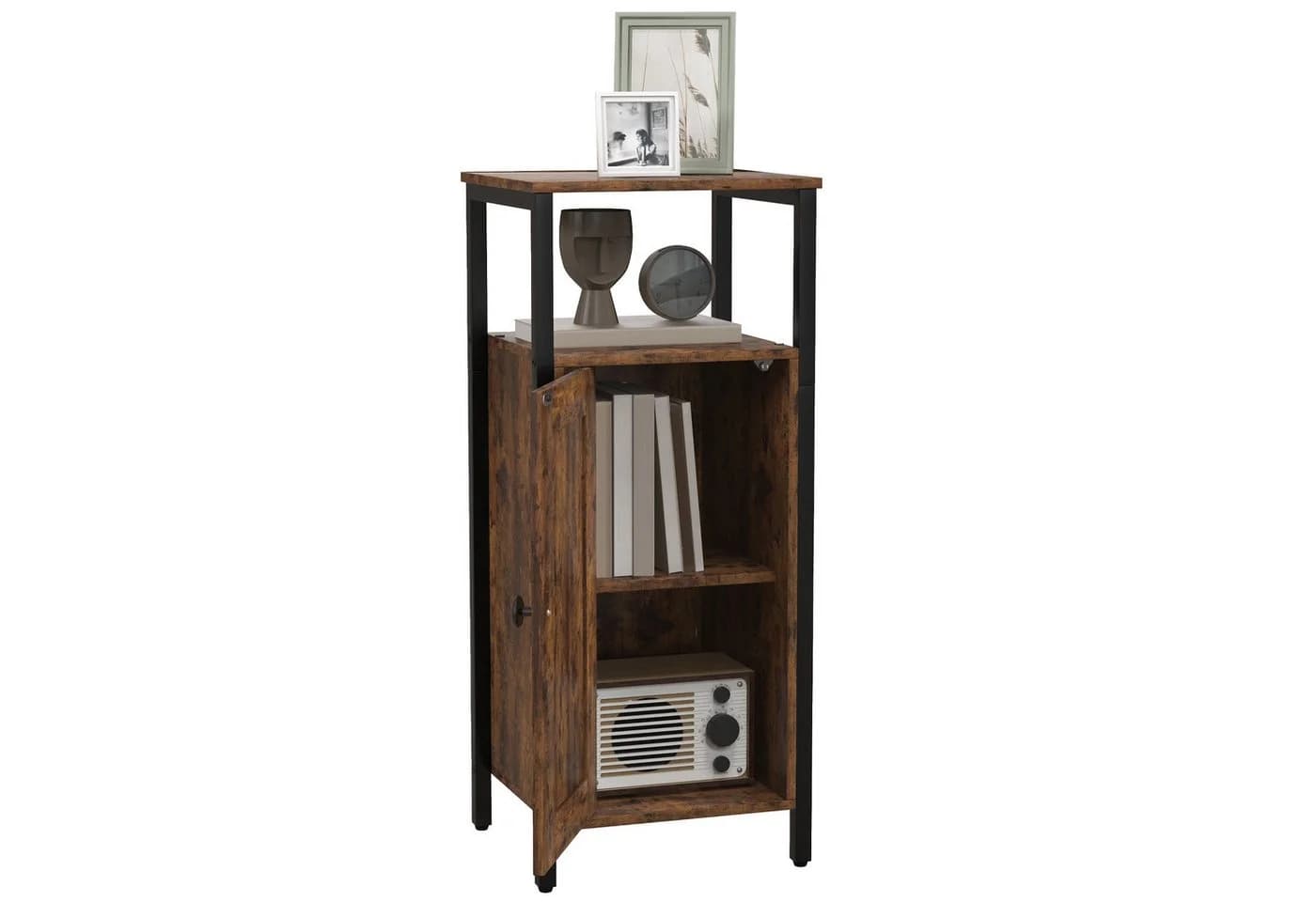 HOMCOM Beistelltisch Industriell Design Rustikales Braun mit verstellbarem Regal