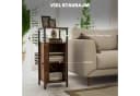 HOMCOM Beistelltisch Industriell Design Rustikales Braun mit verstellbarem Regal Bild 4