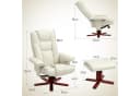 HOMCOM Relaxsessel mit Hocker Kunstleder Cremeweiß Bild 3