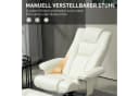 HOMCOM Relaxsessel mit Hocker Kunstleder Cremeweiß Bild 4