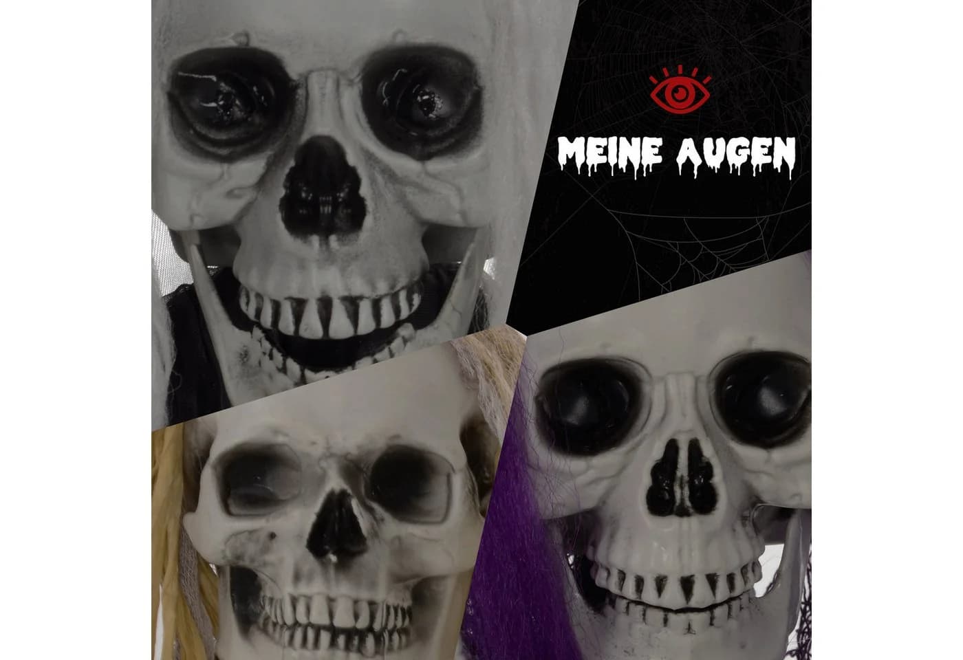 HOMCOM Dekofigur 3er-Set Halloween Skelett-Geister verstellbar - Bild 4