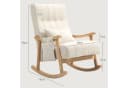 HOMCOM Schaukelstuhl Beige Gepolstert mit Lendenkissen Bild 3