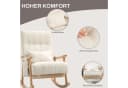 HOMCOM Schaukelstuhl Beige Gepolstert mit Lendenkissen Bild 5