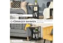 HOMCOM Beistelltisch Sofatisch mit Rollen, Ablage, Dunkelbraun Bild 4
