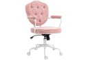 HOMCOM Bürostuhl Ergonomisch Rosa mit Wippfunktion und Knopfheftung Bild 1