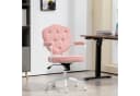 HOMCOM Bürostuhl Ergonomisch Rosa mit Wippfunktion und Knopfheftung Bild 2