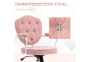 HOMCOM Bürostuhl Ergonomisch Rosa mit Wippfunktion und Knopfheftung Bild 4