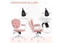 HOMCOM Bürostuhl Ergonomisch Rosa mit Wippfunktion und Knopfheftung Bild 5