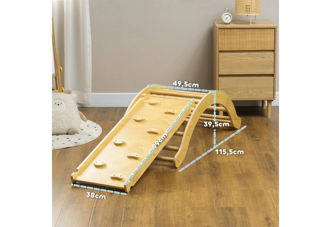 AIYAPLAY Klettergerüst 4-in-1 Set mit Rutsche und Schaukel aus Holz - Bild 3