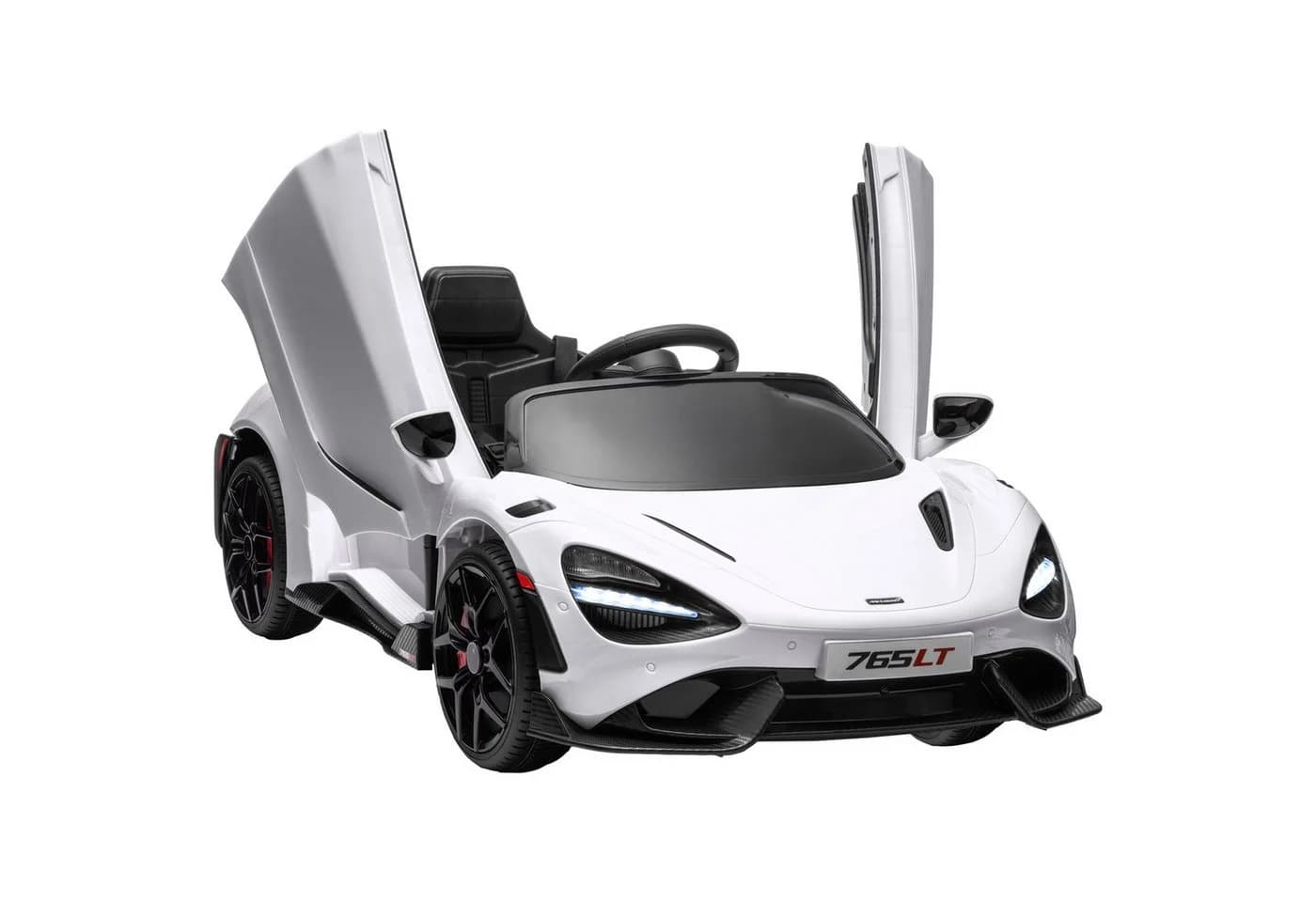 AIYAPLAY Elektro-Kinderauto 12 V Weiß mit Fernbedienung LED