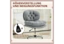 HOMCOM Bürostuhl Grau Leinenoptik Gepolstert Höhenverstellbar Bild 5