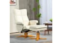 HOMCOM Relaxsessel mit Hocker und Stauraum, Cremeweiß, Kunstleder Bild 2