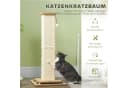 PawHut Kratzbaum mit Sisal, Drehschiene und Spielball, Eiche/Cremeweiß Bild 5