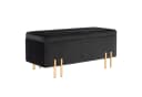 HOMCOM Sitzbank mit Stauraum Schwarz Samt Metall Bild 1