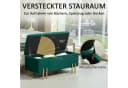 HOMCOM Sitzbank mit Stauraum Grün Samt Metall Bild 4