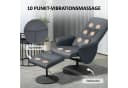 HOMCOM Massagesessel mit Fußhocker, Grau, Liegefunktion & Massage Bild 4