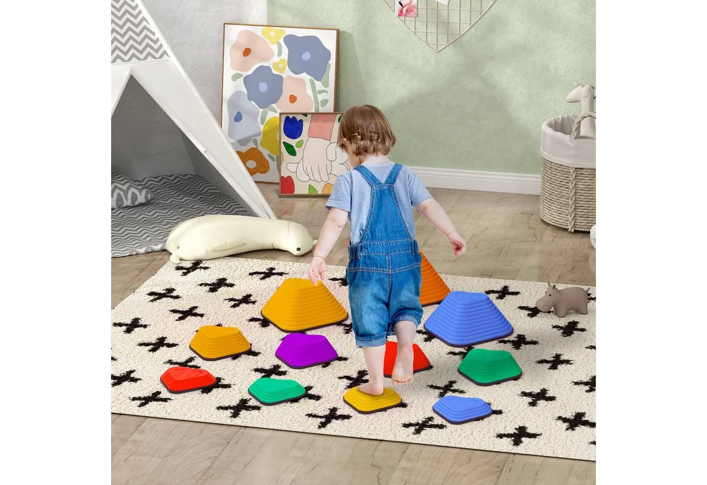 AIYAPLAY Stapelspielzeug 11-tlg. Balanciersteine in Herzform Bunt - Bild 2