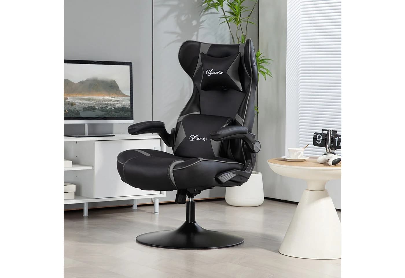 Vinsetto Gamingstuhl mit Bluetooth-Lautsprechern Grau/Schwarz - Bild 2