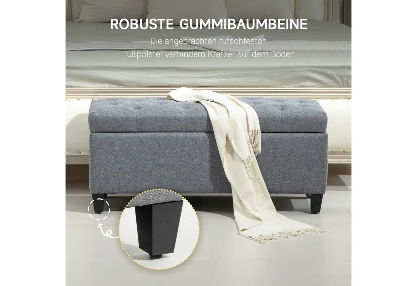HOMCOM Sitzbank mit Stauraum 100x40x44 cm - Bild 5