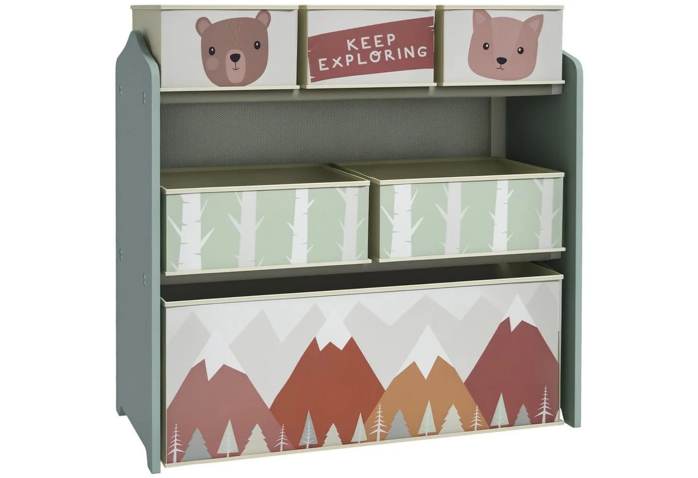 ZONEKIZ Kinderregal Bücherregal Grün 6 Fächer - Bild 2