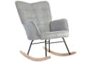 HOMCOM Schaukelstuhl Sessel Hellgrau Buchenholz Bild 1