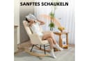 HOMCOM Schaukelstuhl Sessel Beige Buchenholz Polsterstuhl Bild 4