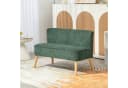 HOMCOM 2-Sitzer Sofa Grün Cord-Optik Holzbeine Bild 2