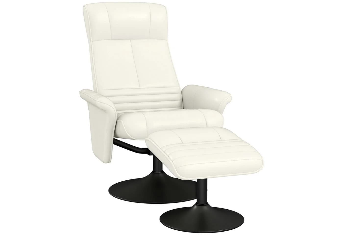 HOMCOM Relaxsessel mit Fußhocker Verstellbar Cremeweiß