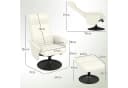 HOMCOM Relaxsessel mit Fußhocker Verstellbar Cremeweiß Bild 3