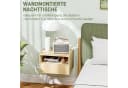 HOMCOM Wandnachttisch Set 2-tlg. mit Schublade Naturholz Bild 4
